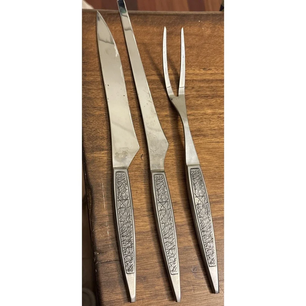 Arthur Salm Stainless Japan ASF3 DYNASTY 3-pc Carving‎ Set Fork & Knives